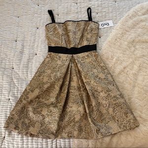 NWT Dolce & Gabbana Gold Leaf A-Line Dress